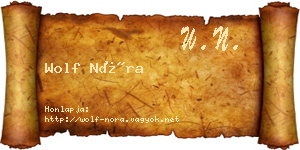 Wolf Nóra névjegykártya
